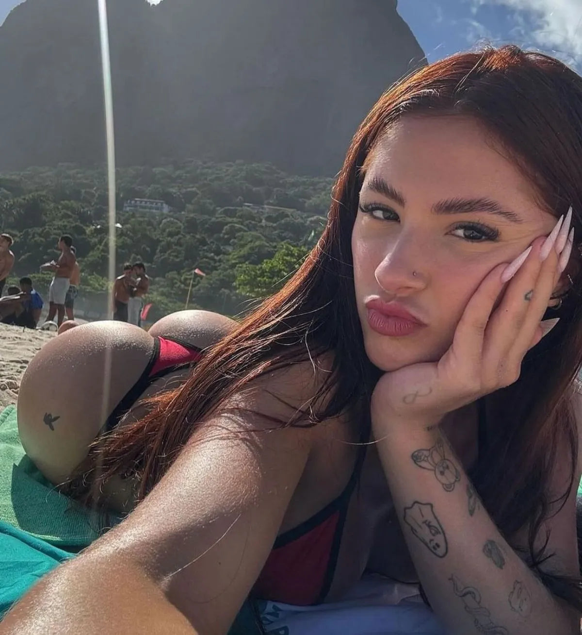 Conjunto Vermelho com Preto sem Bojo